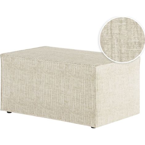 CLARISSE - Pouf en tissu texturé 3D - Beige (1/5)