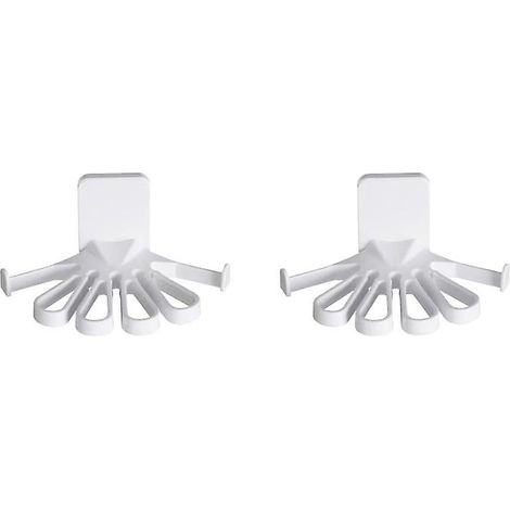 Rangement mural polyvalent pour serviettes et petits objets avec crochets adhésifs - Lot de 2 (1/5)