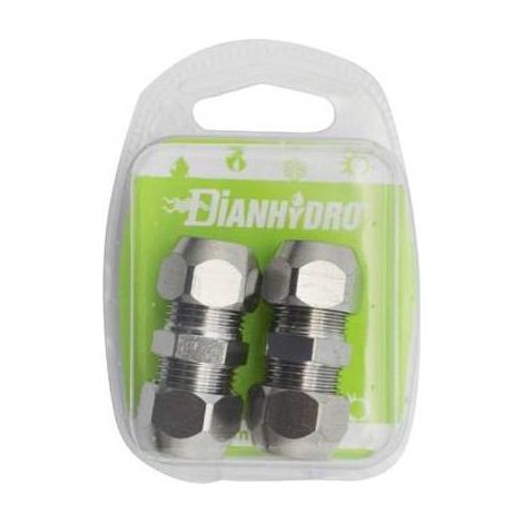 2 PIÈCES RACCORDS DROITS DOUBLES AVEC ÉCROUS CONIQUES CHROMÉS BLISTER Dimensions : 2 pièces x (1/2x1/2) Diam.10
