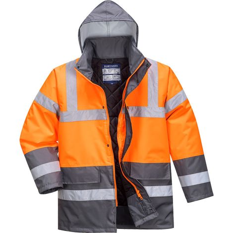 Parka Hv Bicolore Farbe: Orange/Grau Größe XL - Portwest