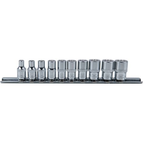 1/4" Jeu de douilles 12 pans CHROMEplus, 10 pcs. 4-13 mm