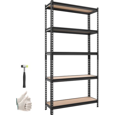 VEVOR Etagere de Rangement, 5 Niveaux Reglables, Etagere Charge Lourde Modulable 923x309x1813 mm, Capacite de Charge Totale 1360,8 kg, Rayonnage Metallique pour Cuisine, Cellier, Cave et Salle de Bain (1/5)