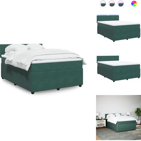 Sommier à lattes de lit et matelas Vert foncé 160x200cm Velours - Sommier À Lattes De Lit - Sommiers À Lattes De Lit - Lit - Meuble De Chambre À Coucher (1/5)