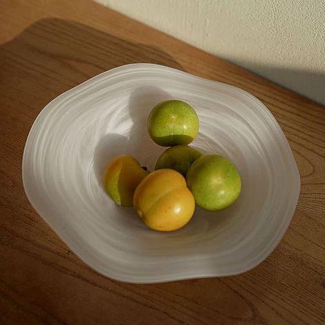Coupe à fruits en verre design créatif, bol à salade décoratif pour table basse salon, 22,7×5,5cm