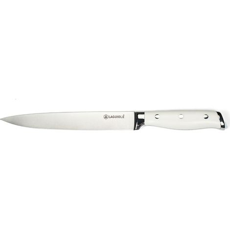 LAGUIOLE CUISSON - Couteau à trancher blanc 33cm - "Elégance"
