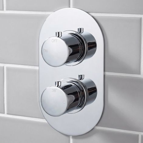 Signature Reform Thermostatic 1 Outlet Concealed Shower Valve Dual Handle - Chrome (1/3)