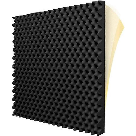 Lot de 6 panneaux en mousse acoustique auto-adhésifs, ignifugés et insonorisants, pour murs, studios, etc. (1/4)