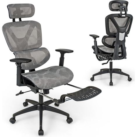 COSTWAY Mesh Office Chair Adjustable Swivel Executive Computer Desk Chair (1/5)
