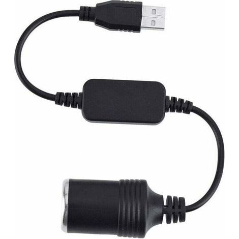 Convertisseur de prise allume-cigare USB A mâle vers 12 V (1/4)