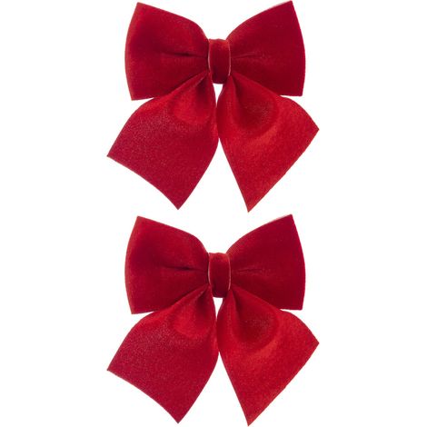 Set di 2 fiocchi natalizi rossi da 14 cm (1/5)