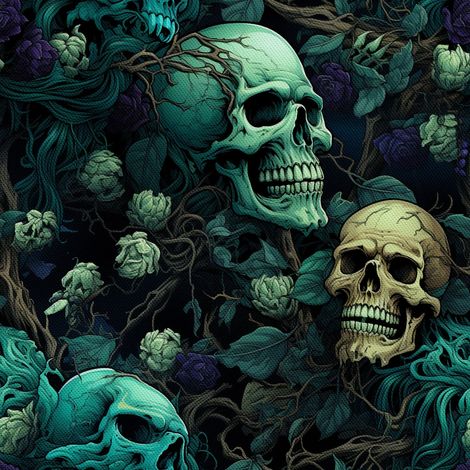 Tela decorativa para exteriores Oxford - Motivo de calavera I DX4536 (1/5)