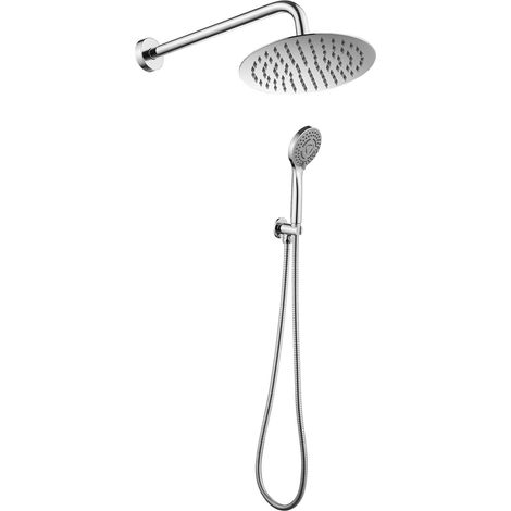 Ensemble d'accessoires pour mitigeur de douche à encastrer 2 sorties modèle rond Damast 18193  Chromé (1/3)