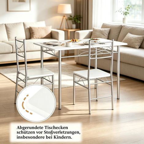 Ensemble table et chaises à manger design, adapté salon, balcon et espace bistrot (1/5)