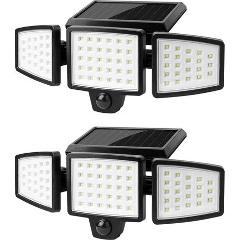 2PCS Le Solar Lights Outdoor, 74led Solar Lights Outdoor Motion Sensor 1000lm 6500k, 360 Rotatable Outdoor Solar Spotlight, Led Security Floodlight Ip65 Wa (1/5)