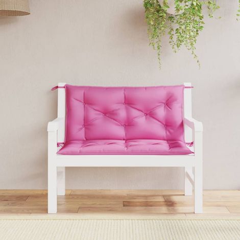 Lot de 2 Coussins pour banc de jardin rose 100x50x7 cm tissu -FV45299 (1/5)