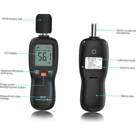 30-130dB(A) LCD Digital Sound Level Meter Noise Volume Measuring Instrument Decibel Monitoring Tester (1/5)