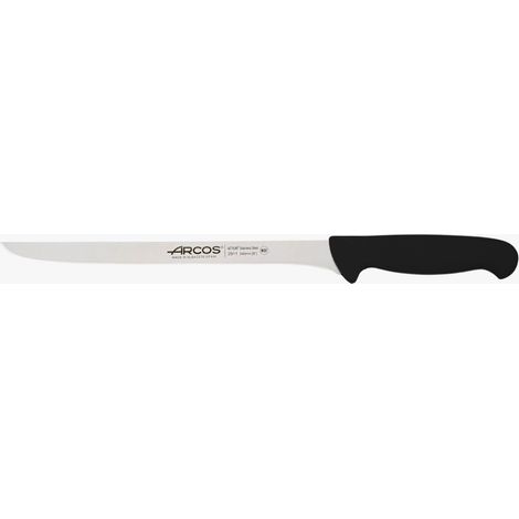 Couteau à Jambon Flexible Acier Inoxydable 24 cm - Pour Couper Jambon et Grandes Viandes - Manche Polypropylène Noir - Série 2900 (1/5)