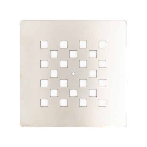 Grille d'évacuation - 13.1x13.1 cm - inox brossé (1/4)