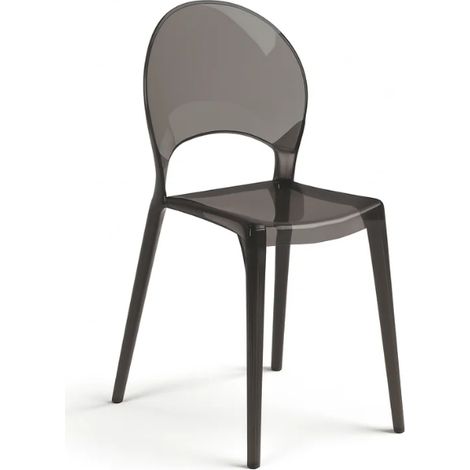 Pop, Set di 4 sedie con gambe e seduta in policarbonato Grigio (49.5cm X 53cm H. 84cm) Duzzle (1/5)
