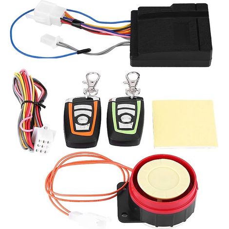 Alarma para motocicleta, sistema de alarma universal Fydun de 12 V con control remoto para motocicletas y motos, 125 dB súper potente. (1/5)