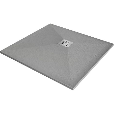 Mexen Stone+ plato de ducha cuadrado de composite 80 x 80 cm, gris hormigón - 44618080 (1/5)