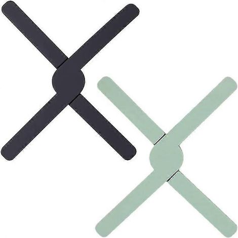 2er-Pack klappbare Topfuntersetzer, Silikon-Untersetzer für heiße Pfannen und Küchenarbeitsplatten und Bartheke (1/5)