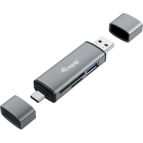 Equip Kartenleser USB 3.0+USB-C für SD/MicroSD (245460)