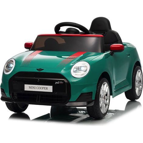Macchina Elettrica per Bambini Licenza Ufficiale Mini Cooper S Cabrio 12V Sedili in Pelle e Telecomando Verde (1/5)