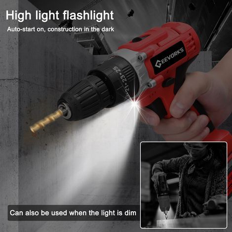 Multifunctional 3-in-1 electric drill for home use, portable lithium-ion screwdriver, 21-volt brushed impact motor, 25-level torque adjustment, multi-purpose electric screwdriver (1/5)