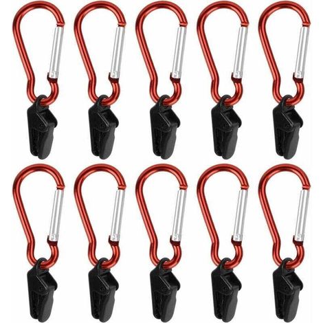 10 Sets Planenclips mit Karabinern, Zeltclips, Markisenclips, windfeste Zeltverriegelungsclips, robuste Planenclips für Outdoor-Aktivitäten, Camping, Pavillons