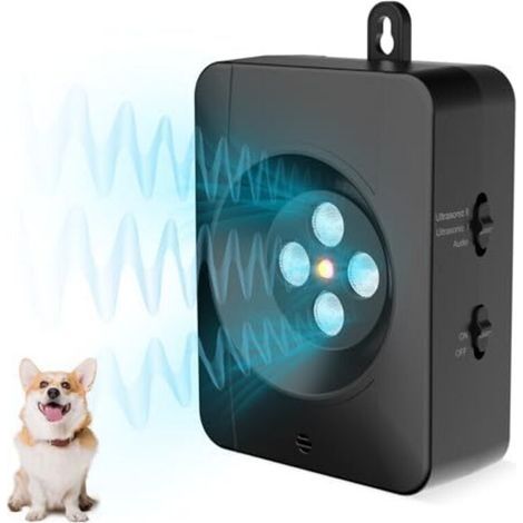Anti-Barking Dog Device, 55ft Ultrasonic Dog Anti-Barking Device, 3 Modes, Indoor/Outdoor Rechargeable Anti-Barking Solution for Dogs, Small Dogs, Large Dogs, Neighbors, etc. (1/4)