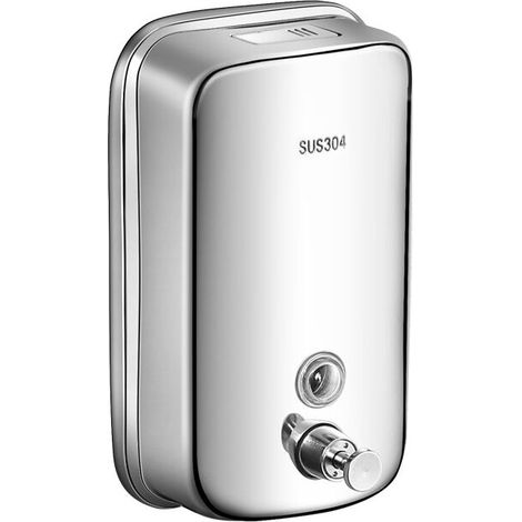 Dispenser per Sapone Liquido a Parete in Acciaio Inox, 500 ML per Bagno e Cucina (1/4)