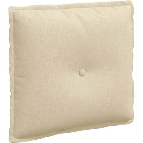 Coussin beige, dimensions 50 x 19 x 45 cm, en tissu (1/5)