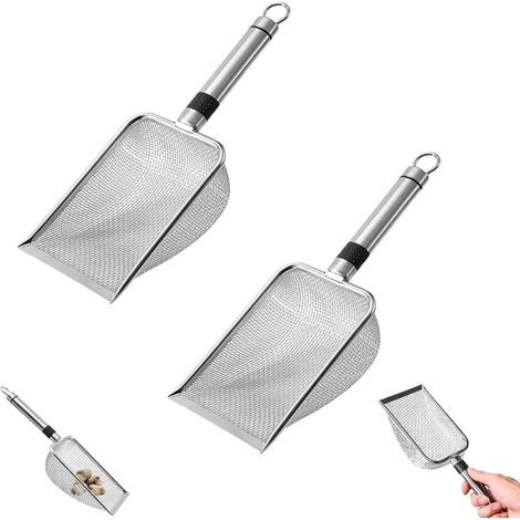Litter Box Scoop Stainless Steel Cat Scoop, 5mm Hole Spacing, 28.5cm Length (1/5)