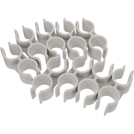 Lot de 20 Clips de Fixation en Plastique Beige à Double Port pour Balai et Pelle, Installation Facile et Connexion Stable, Maison Bureau (1/5)