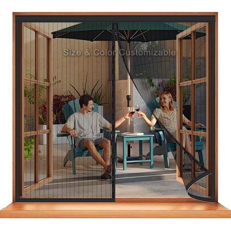 Fenêtre Moustiquaire Magnétique sur Mesure – Largeur Individuelle 50-200 cm, Fermeture Magnétique Puissante, Protection Anti-Insectes pour Porte d'Entrée & Balcon (1/5)