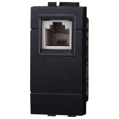 Prise connecteur téléphonique RJ11 compatible Bticino Livinglight couleur noir