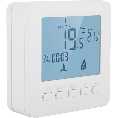 230V RF Wireless Programmable Thermostat – Fire-Retardant PC Material – Weekly Programming – Vacation Mode – 0.5℃ Accuracy – AC230V (1/5)
