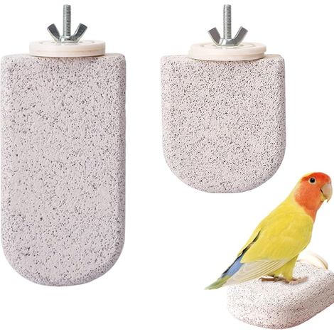 Juego de 2 soportes para huesos de sepia para pájaros, pinza para comida de jaula, pinza para frutas y verduras, accesorios para periquitos, canarios y loros. (1/5)
