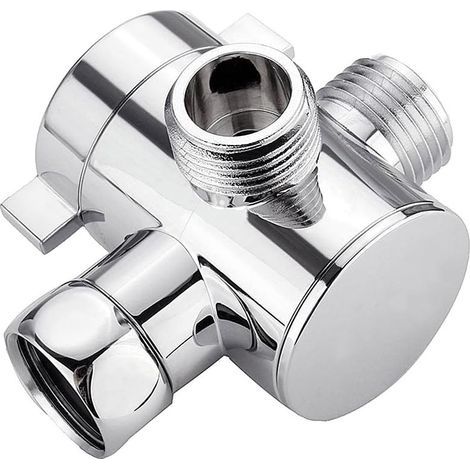 Vanne de dérivation de douche à 3 voies G1/2 pouces séparateur d'eau multifonction adaptateur de douche accessoire pommeau de douche pièce de rechange pour salle de bain (1/5)