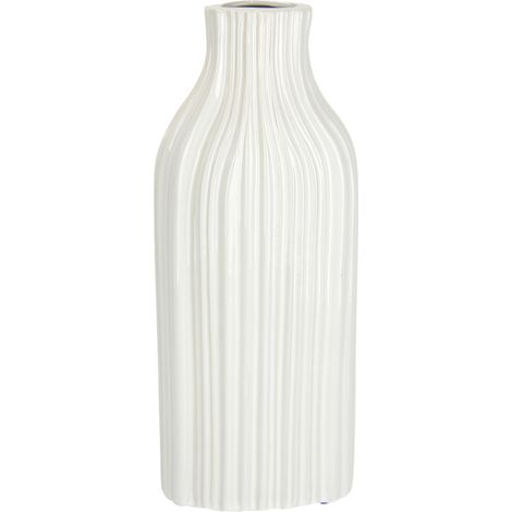 Vase à Fleurs en céramique striée bombée en Forme de Bouteille - Vase en céramique Brillant - Vase décoratif pour Fleurs, Herbe de la Pampa - Fleurs séchées - Branches de Fleurs artificielles - (1/5)