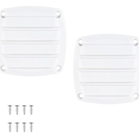 Lot de 2 grilles d'aération en Nylon pour Bateau, Coque, Cabine, Yacht, Camping-Car (8,3 cm, Blanc) (1/5)