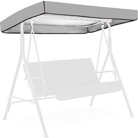 Balançoire 3 places, imperméable, polyester argenté, style décontracté et contemporain, 191 x 120 x 23 cm (1/5)