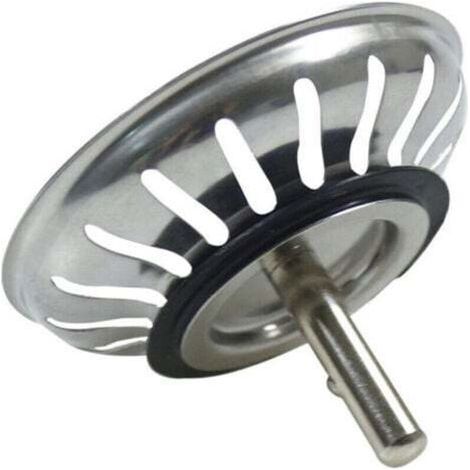 Panier Pour Bonde d'Évier de Cuisine 80 mm - Crépine Universelle Acier Inoxydable, Bouchon Panier Pop-Up, - Lavable Lave-vaisselle, Ne se Bouche & Ne Déborde Pas, (1/4)
