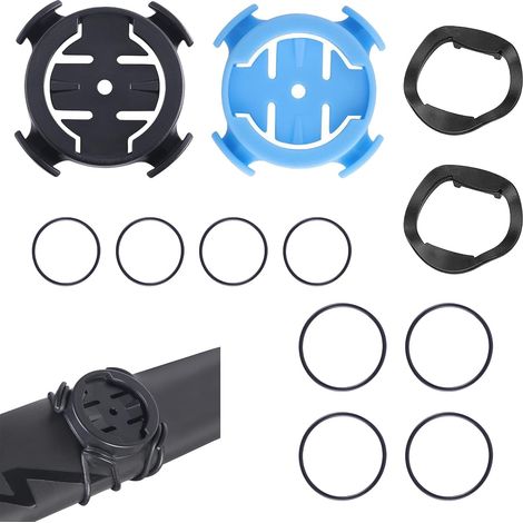 2 Set Supports de Vélo Avant pour Edge/GPS, Kit de Guidon de Montage D'ordinateur Compteur Mount Bracket de Vélo Compatible avec Edge 130/200/500/510/520/530/800/810/1000 iGPSPORT iGS50 (Bleu Noir)