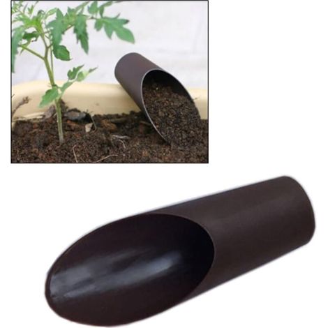 2 Stück Gartenschaufel, Handschaufel, Mini-Gartenschaufel, Grabwerkzeug, Bonsai-Erdschaufel, Kunststoff-Bonsai-Erdschaufel, Gartengerät, Pflanzschaufel, strapazierfähige Schaufel, braun (1/5)