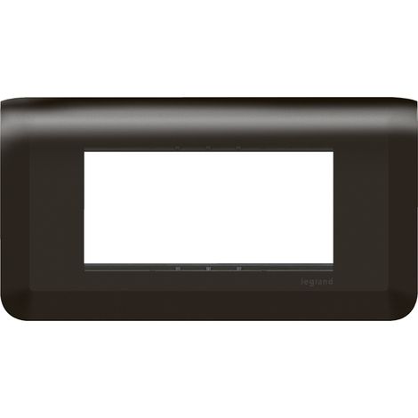 Legrand - Plaque Mosaic avec support pour 4 modules montage horizontal - Noir mat (1/5)