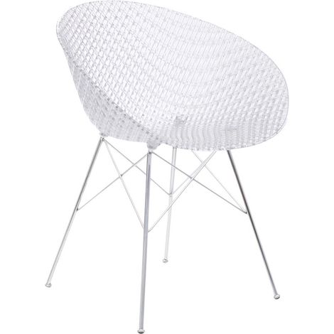 Sedia Smatrik Trasparente Cromo in policarbonato 2.0 Kartell 05834B4 (1/2)