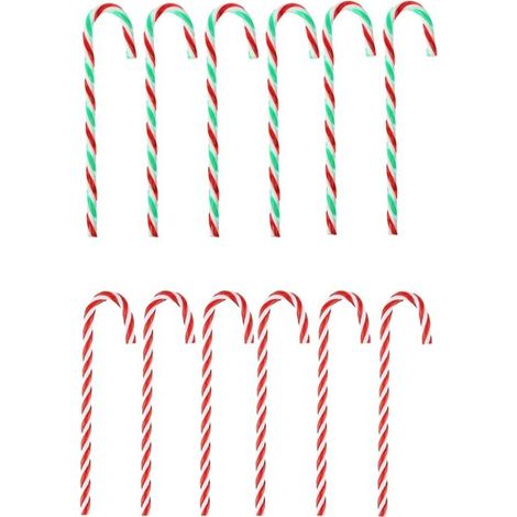 Décorations de saison 12 Pièces Sapin Noël Canne en Bonbon Rouge Blanc Candy Cane Décorations Sucres d'orge Suspendus Candy Canes Canne Bonbons Plastique Canne Bonbon Sucre Béquilles pour Maison Noël
