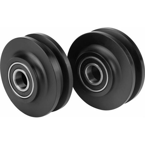 Roulette coulissante pour porte de grange – Kit de 2 pièces – Alliage de zinc et nylon – Glissement fluide et stable – Diamètre 70 mm (1/5)